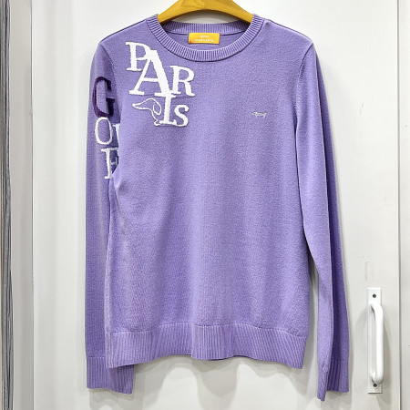 [행복한백화점][루이까스텔]시그니처 원포인트 라운드 니트 티셔츠 바이올렛 여성 7LESW904