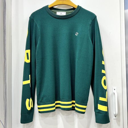 [행복한백화점][루이까스텔]레터링 하트 인타샤 방풍 스웨터 그린 여성 7LESW003