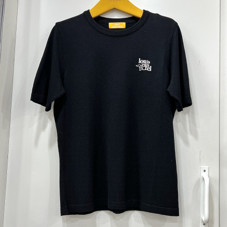 [행복한백화점][루이까스텔]솔리드 반팔 스웨터 블랙 여성 7LESW903