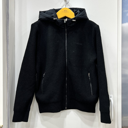 [행복한백화점][루이까스텔]후드 방풍 니트 집업 점퍼 블랙 여성 7LDSW035