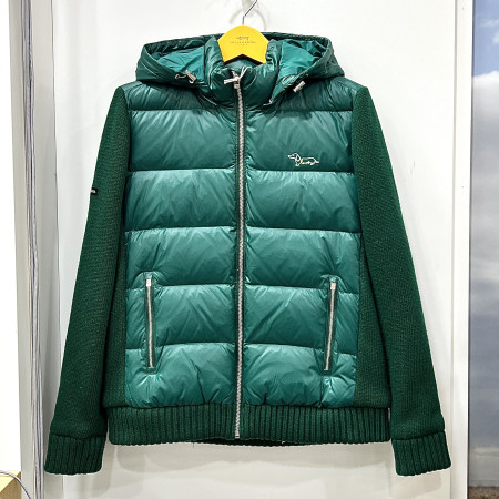 [행복한백화점][루이까스텔]기본핏 니트 하이브리드 덕다운 점퍼 그린 여성 7LEJP001