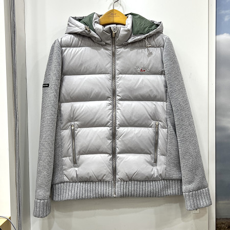 [행복한백화점][루이까스텔]기본핏 니트 하이브리드 덕다운 점퍼 라이트그레이 여성 7LEJP001