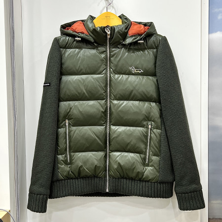 [행복한백화점][루이까스텔]기본핏 니트 하이브리드 덕다운 점퍼 카키 여성 7LEJP001