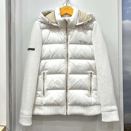 [행복한백화점][루이까스텔]기본핏 니트 하이브리드 덕다운 점퍼 화이트 여성 7LEJP001