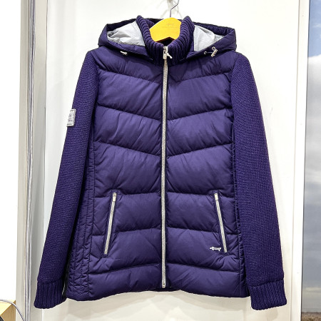 [행복한백화점][루이까스텔]기본핏 에리소매 니트 덕다운 점퍼 바이올렛 여성 7LEJP002