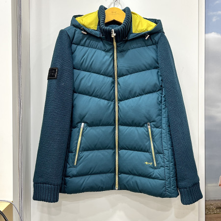 [행복한백화점][루이까스텔]기본핏 에리소매 니트 덕다운 점퍼 터키블루 여성 7LEJP002