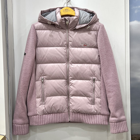 [행복한백화점][루이까스텔]기본핏 니트 하이브리드 덕다운 점퍼 핑크 여성 7LEJP001