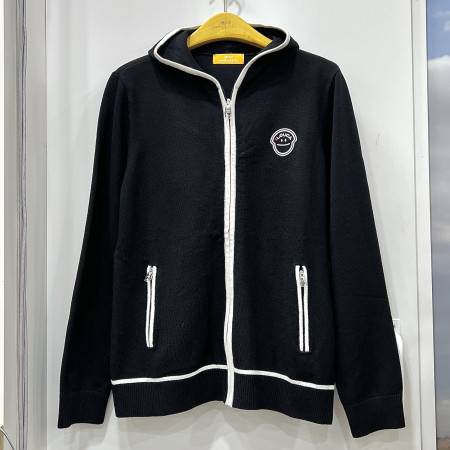 [행복한백화점][루이까스텔]파이핑 포인트 후드 집업 스웨터 블랙 여성 7LESW001