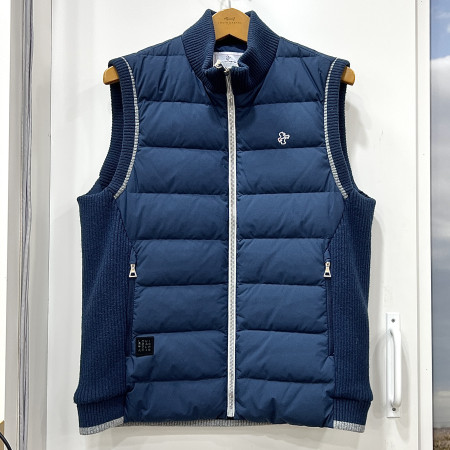 [행복한백화점][루이까스텔]니트배색 머스코비 덕다운 베스트 다크블루 남성 7MEJP010