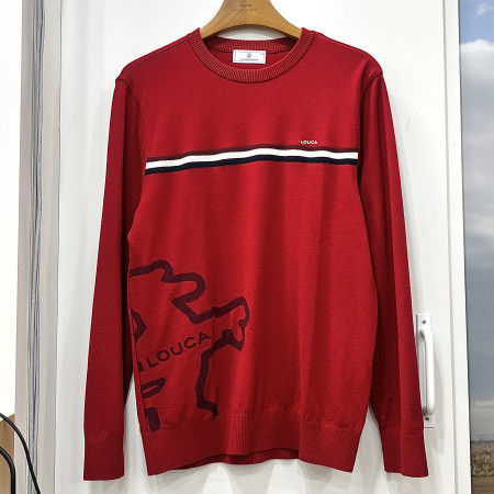 [행복한백화점][루이까스텔]아이루카 인타샤 얇은 스트라이프 니트 스웨터 레드 남성 7MESW904