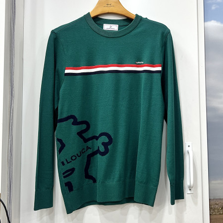 [행복한백화점][루이까스텔]아이루카 인타샤 얇은 스트라이프 니트 스웨터 그린 남성 7MESW904