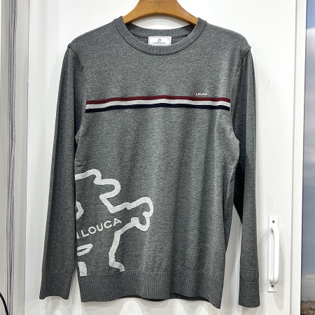 [행복한백화점][루이까스텔]아이루카 인타샤 얇은 스트라이프 니트 스웨터 다크그레이 남성 7MESW904