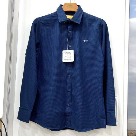 [행복한백화점][루이까스텔]잔체크 견보루 레터링 자수 셔츠 네이비 남성 7MESH901