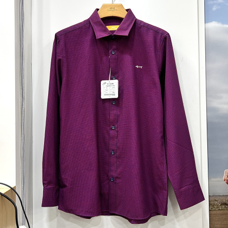 [행복한백화점][루이까스텔]잔체크 견보루 레터링 자수 셔츠 레드 남성 7MESH901