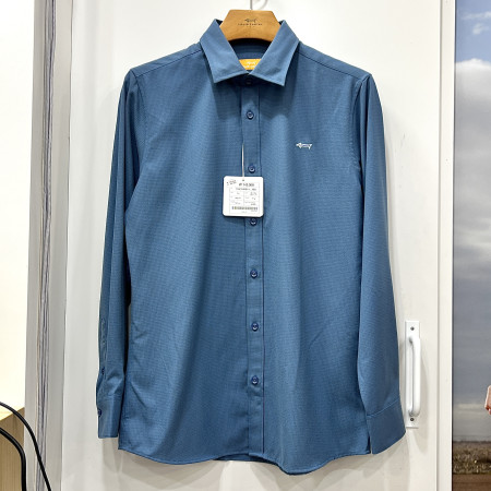 [행복한백화점][루이까스텔]잔체크 견보루 레터링 자수 셔츠 블루 남성 7MESH901