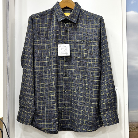 [행복한백화점][루이까스텔]체크 라운드 가슴포켓 셔츠 옐로우 남성 7MESH001