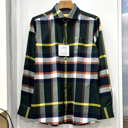 [행복한백화점][루이까스텔]빅체크 라운드 가슴포켓 셔츠 그린 남성 7MESH002