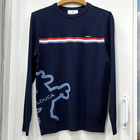 [행복한백화점][루이까스텔]아이루카 인타샤 얇은 스트라이프 니트 스웨터 네이비 남성 7MESW904