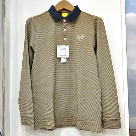 [행복한백화점][루이까스텔]기모 스트라이프 3도배색 YOKO 티셔츠 옐로우 남성 7METS909