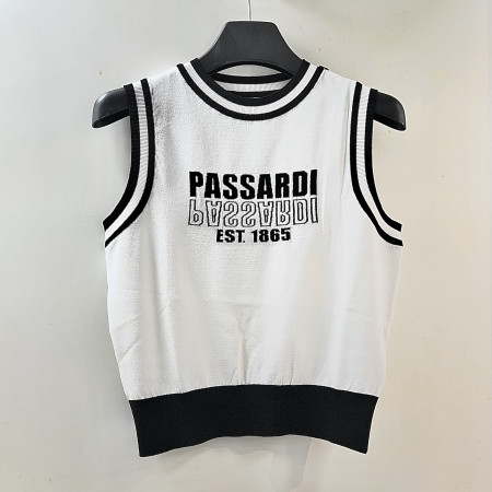 [행복한백화점][파사디]앞판 인타샤 크롭 니트 베스트 조끼 화이트 여성 P25SKV341M