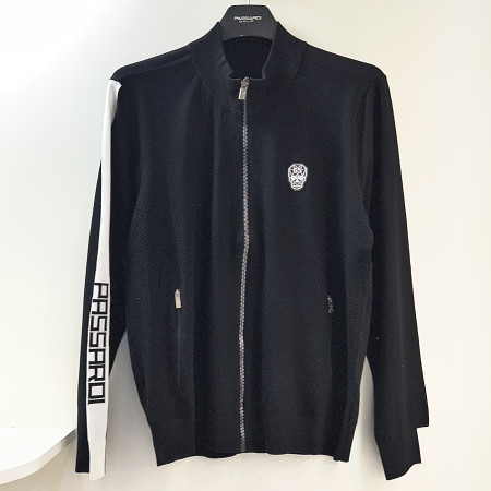 [행복한백화점][파사디]사선 골지 배색 니트 집업 가디건 블랙 남성 Q25SKC201X