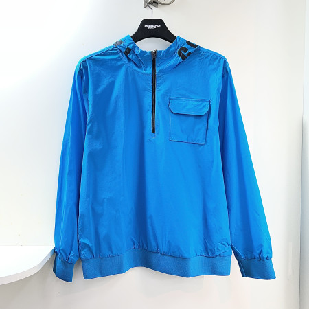 [행복한백화점][파사디]우븐 홑겹 후드 반집업 티셔츠 마린블루 남성 Q25STP003M