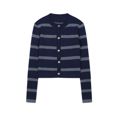 [행복한백화점][SI]라운드 골지 스트라이프 가디건  SLCCH0925