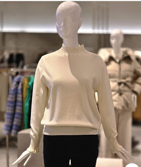 [행복한백화점][SI]진주 반넥 목폴라 니트티셔츠  SJUCY2909