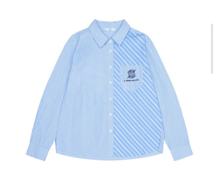 [행복한백화점][SI]자수 스트라이프 배색 셔츠 SKBAC2412