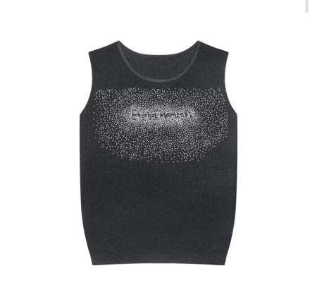 [행복한백화점][SI]레터링 큐빅 니트 슬리브리스 SKUCE2955