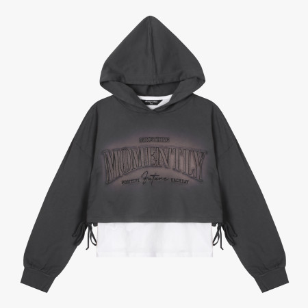 [행복한백화점][더데이걸]셔링 크롭후두 나시세트  TGMH25102