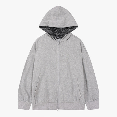 [행복한백화점][더데이걸]체크 배색 후두집업  TGJM26104