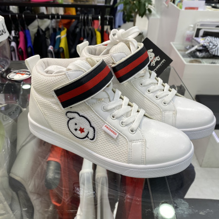 스마일 포인트 메쉬 하이탑 운동화 여성 골프화 PNAAE9S54M