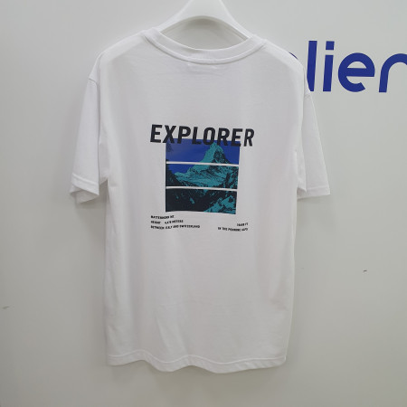 4부 백 마운틴 전사 라운드 반팔 티셔츠 21B3420