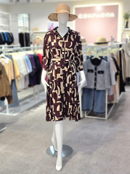 [행복한백화점][꼼빠니아] 가을 간절기 여성 7부 원피스(와인,네이비) CAFF8-WOP120