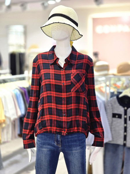 [행복한백화점][꼼빠니아] 여성 남방 셔츠(레드체크,네이비) CAFW9-WRC010