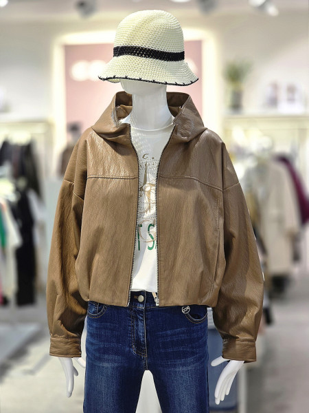 [행복한백화점][꼼빠니아] 가을 여성 인조 가죽 점퍼(브라운,블랙) CZFW0-WLJ300