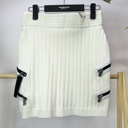 [행복한백화점][파사디] 지퍼포인트 타이트 니트 스커트 오프화이트 여성 치마 P23FKK336M