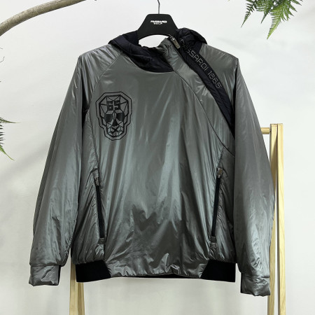 [행복한백화점][파사디] 스컬 후드 아노락 패딩 점퍼 다크그레이 남성 Q23FWJ603X